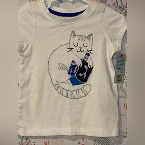 Dreidel Kitten Cat & Jack Glitter Sparkle Hanukkah T-Shirt 2T NWT